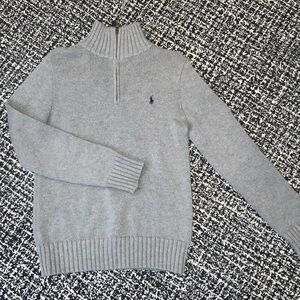 Boys Ralph Lauren Gray Half-Zip Sweater